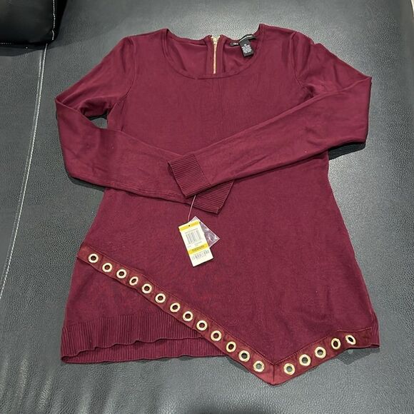 Burgundy Grommet Tunic Sweater by INC International Concepts Size M - NWT - Picture 3 of 9